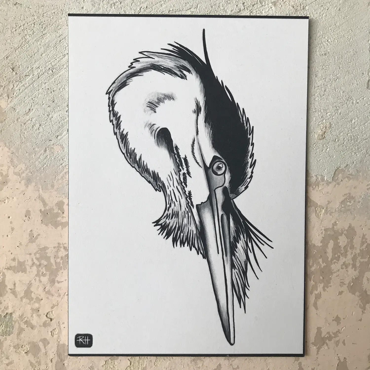 Heron illustration designed by Ronja Hollkott